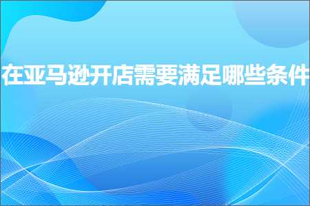 跨境电商知识:在亚马逊开店需要满足哪些条件